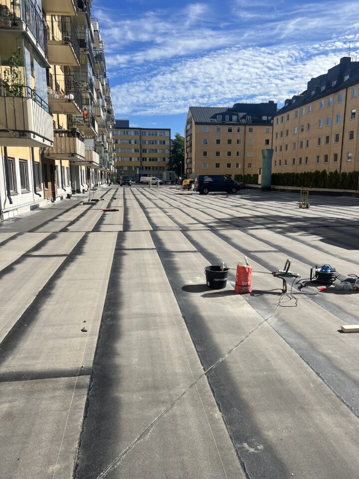 Tätskikt innergård Vegagatan Sundbyberg